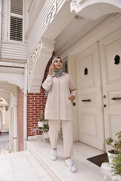 npLStore Women's Hooded Zippered Bottom-Top Set