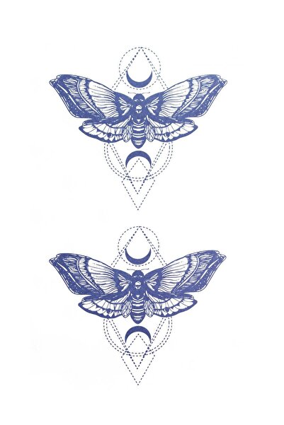 Flash Tattoos® Geometrik Kelebekler 10 Gün Kalıcı Geçici Dövme