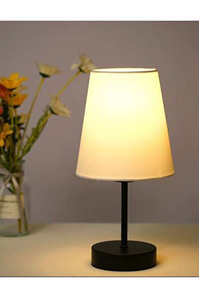 St Morritz Modern Abajur Pilli Abajur Krem Abajurlü Kablosuz Taşınabilir Pill...