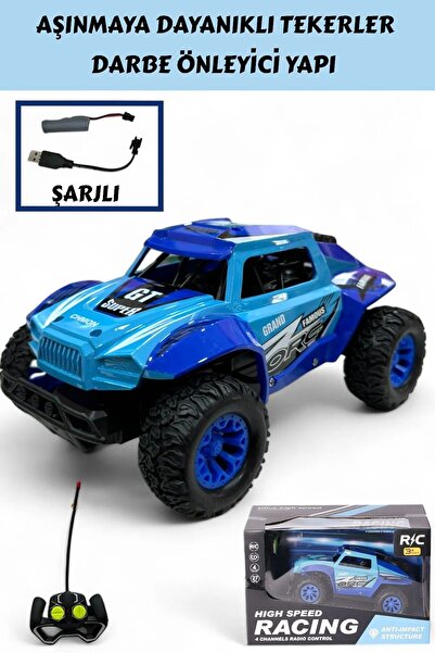 Pshoplay Kumandalı Şarjlı High Speed Racing Araba, 4 Kanal RC, 27 MHz, Darbe Önleyici, 3+ Yaş Uyumlu