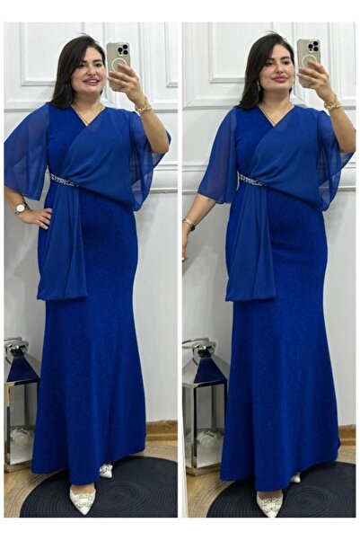 CİXAPLE Üstü Şifon Beli Taşlı Abiye