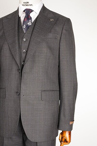 Kadir Büyükkaya Modern Slim Fit Yelekli Takım Elbise-kaw1009s