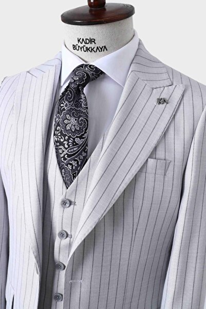 Kadir Büyükkaya Şık Ve Rahat Yelekli Erkek Takım Elbise - Slim Fit Dört Mevsim Kullanılabilir-kaw1038s