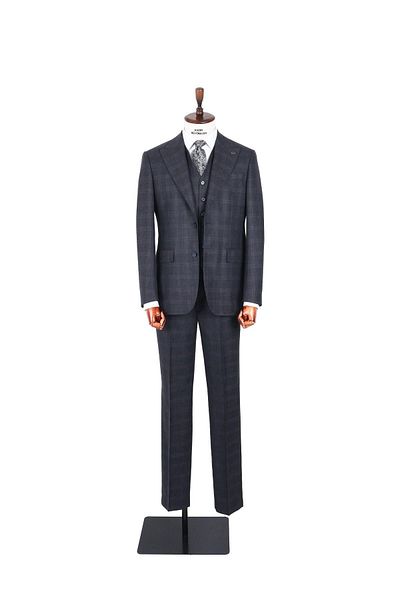 Kadir Büyükkaya Stylish and Elegant Slim Fit Men's Suit with Vest - Suitable for Four Seasons-Kaw1011S