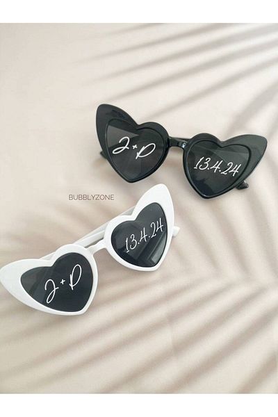 ModaLand Set of 2 Heart Glasses for Bride and Groom - Bride and Groom