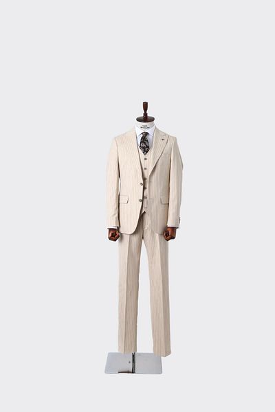 Kadir Büyükkaya Slim Fit Men's Suit with Vest - Four Seasons Useable Modern Cut-Kaw1023S
