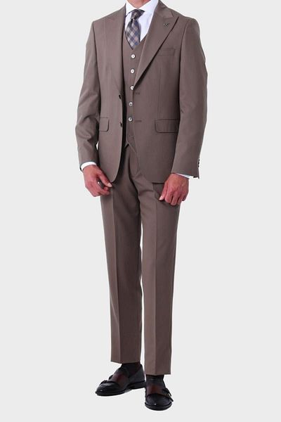 Kadir Büyükkaya Modern and Elegant Men's Suit with Vest - Slim Fit Four Seasons-Kaw1020S
