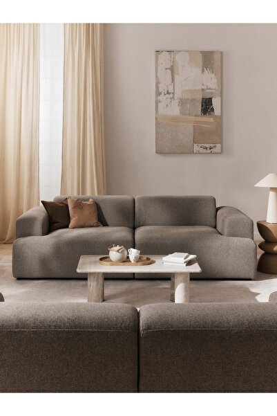 S Home Design Concept Molly 2 Modül Kanepe Koltuk Keten Vizon