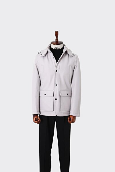 Kadir Büyükkaya Kapüşonlu Erkek Modern Tasarım Kaban-kaw9157w