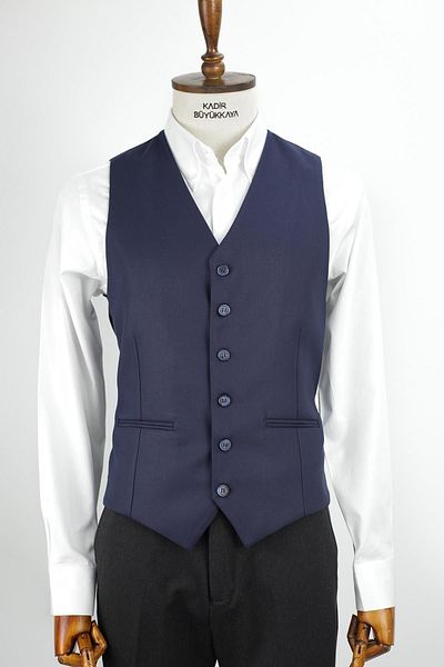 Kadir Büyükkaya Modern and Stylish Slim Fit Viscose Men's Vest-Kav1600W