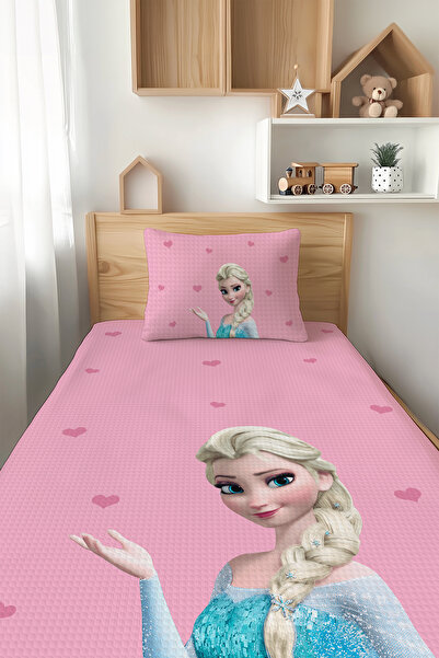 Talia Home Elsa Desenli Tek Kişilik Çocuk PİKE Takımı