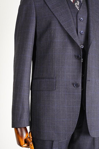 Kadir Büyükkaya Modern Slim Fit Yelekli Takım Elbise-kaw1009s