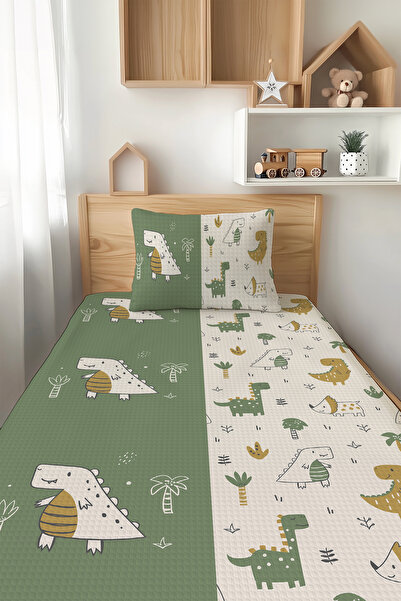 Talia Home ديناصور وحيوانات منقوشة - مجموعة بيكيه مفردة للأطفال