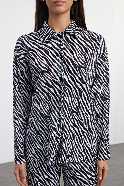 Trendyol Collection Rugalmas kötött ránc szett - Oversize Cut, Többszínű, Nyomtatott Twoaw25au00093