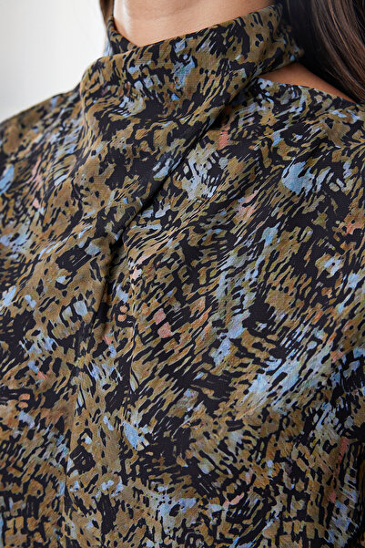 Trendyol Collection Χειμερινό πράσινο φόρεμα με φλοράλ στάμπα - TWOAW24EL00261