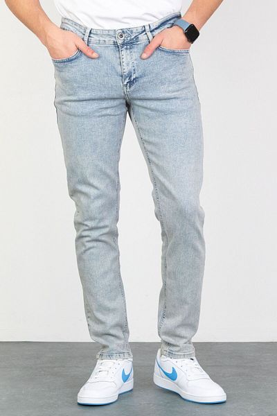 HLT JEANS Гъвкави и сини тънки дънки от ликра - с детайли от камък, Hlthe 001945