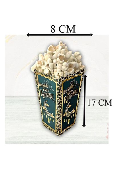 Parti dolabı 8-Piece Welcome Ya City Ramadan Corn Box, Ramadan Feast Table, Room Decoration 11x8 Cm