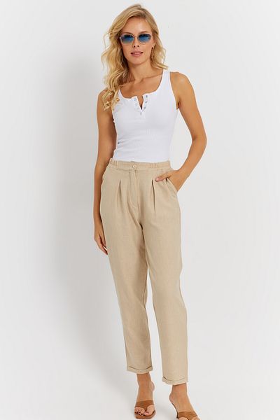 Cool & Sexy Leinenhose für Damen in Vanille - DMR340