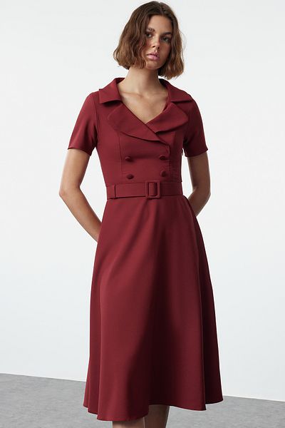 Trendyol Collection Bordó szőtt ruha - TWOSS22EL1185