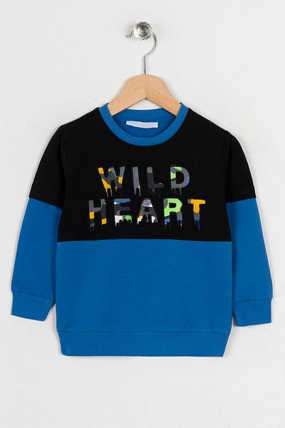 zepkids Crew Neck Long Sleeve Black Saks Color Boy's Sweatshirt