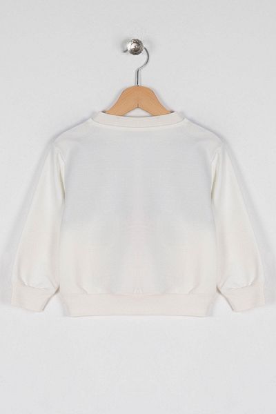 zepkids Ecrufarbenes, langärmliges Jungen-Sweatshirt mit Rundhalsausschnitt und Löwenmuster