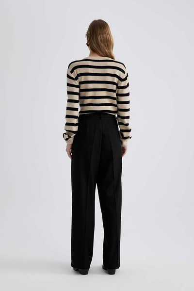 DeFacto Pantaloni de pânză negri pentru femei - C2020ax/bk81