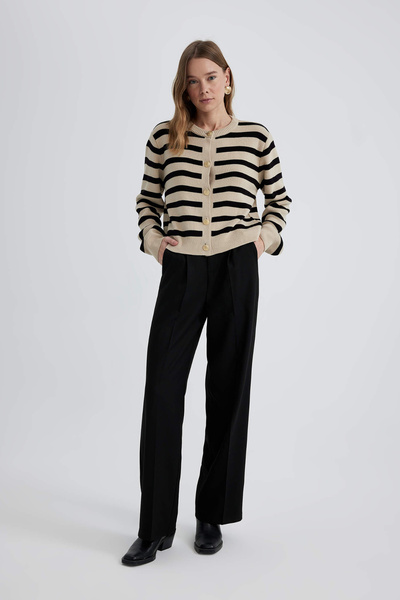 DeFacto Pantaloni de pânză negri pentru femei - C2020ax/bk81