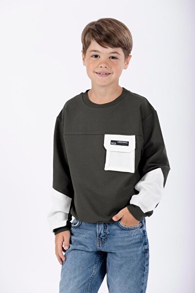 zepkids Велосипедний комір, довгі рукави, кишені, деталі, хакі колір, чоловіч...