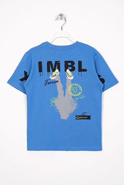 zepkids Tricou pentru băiat - Albastru închis, Imprimat față și spate