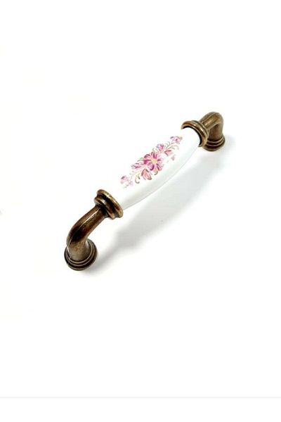 Osmanlı Hırdavat Antique Yellow Ruby Porcelain Furniture Handles Cabinet Drawer Kitchen Handles 96mm 148A -Stk3077