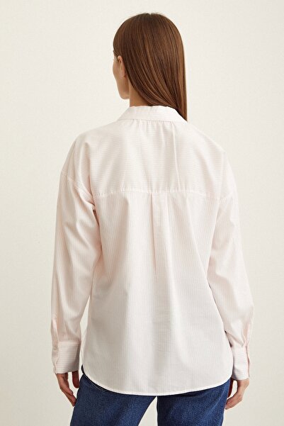 Never more Cămașă cu dungi de culoare pulbere