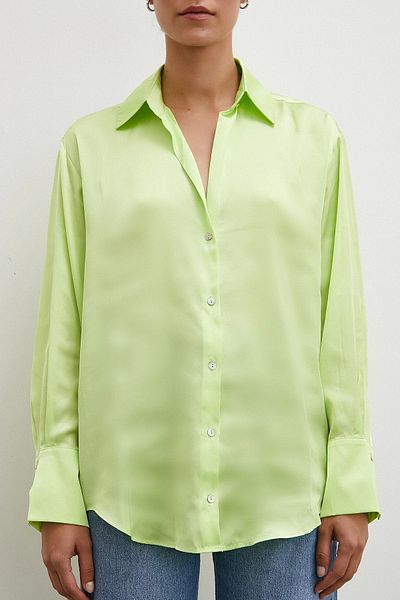 Never more Yellow Satin Basic Shirt