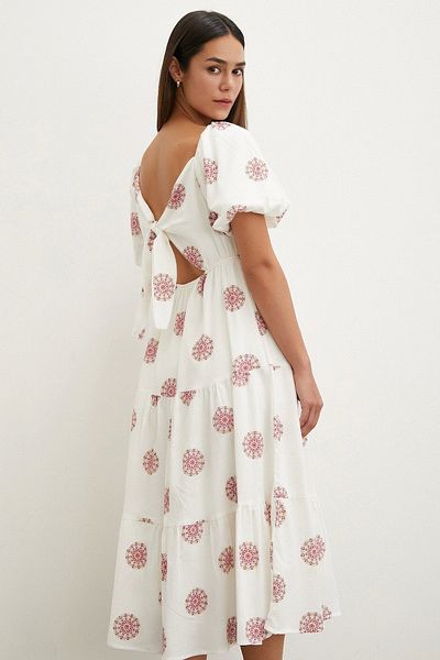 Never more Pink Linen Dress - Back Bow