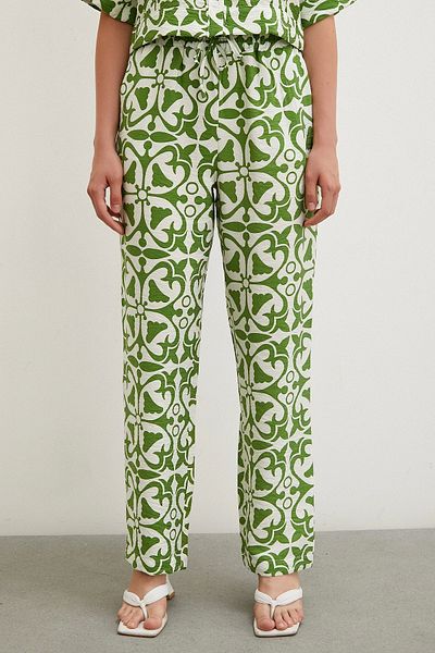 Never more Green Pipe Leg - Elastic Waist Trousers