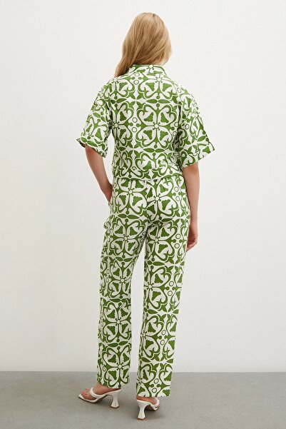 Never more Πράσινο παντελόνι με λάστιχο στη μέση