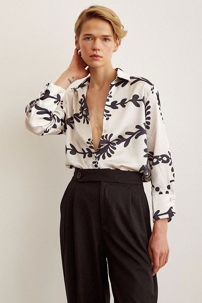 Never more Satin Patterned Shirt