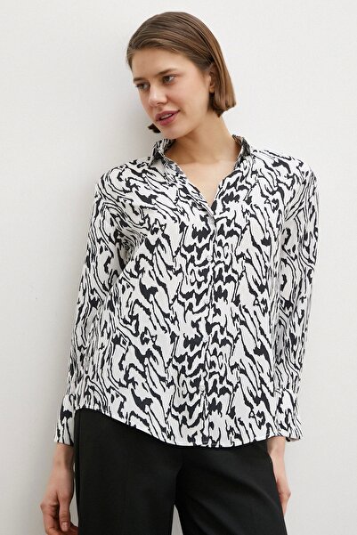 Never more Animal Patterned Shirt Black