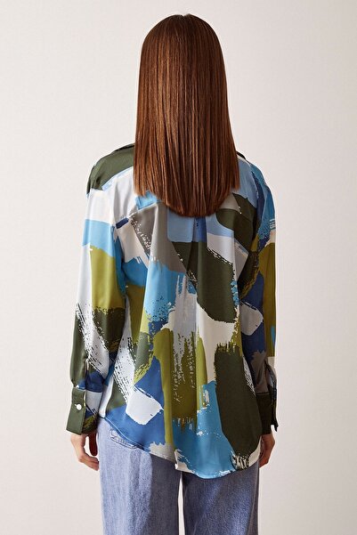 Never more V-Neck Patterned Shirt