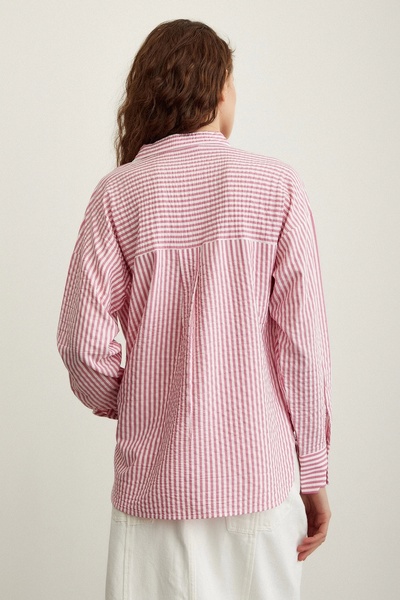 Never more Çizgili Gömlek Pembe
