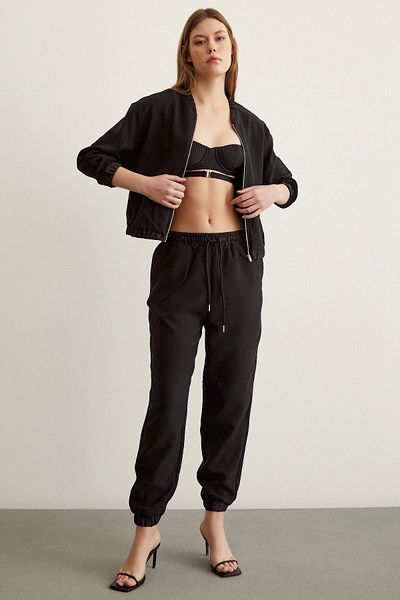 Never more Lycra Tracksuit Set Black