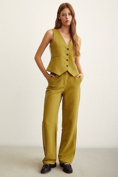 Never more High Waist Linen Trousers