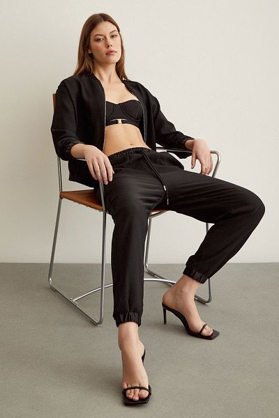 Never more Lycra Tracksuit Set Black