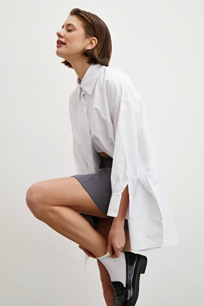 Never more Gömlek Etek Elbise Takım Gri