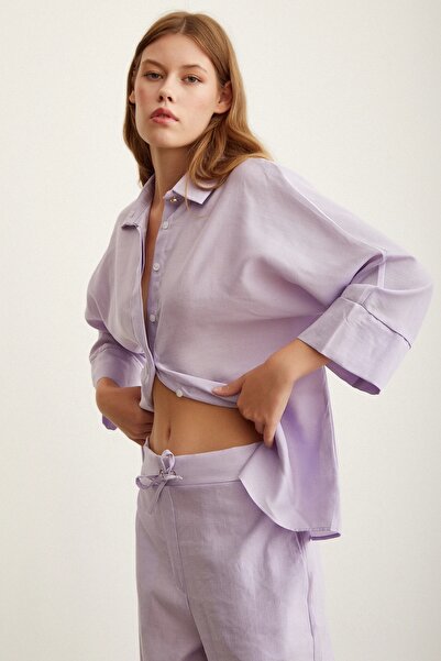 Never more Bat Sleeve Linen Shirt