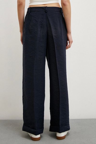 Never more Wide Leg Palazzo Trousers Navy Blue