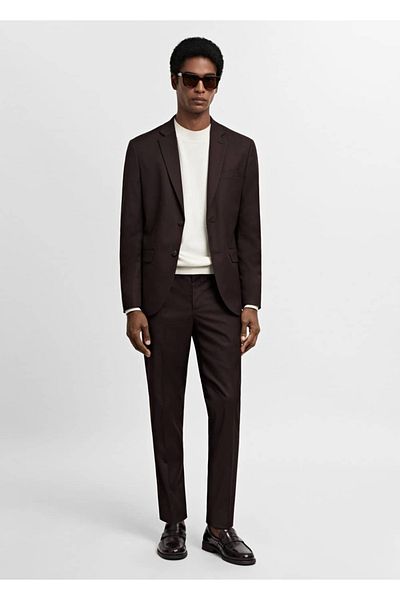 MANGO Man Stretch Fabric Super Slim Fit Blazer Jacket