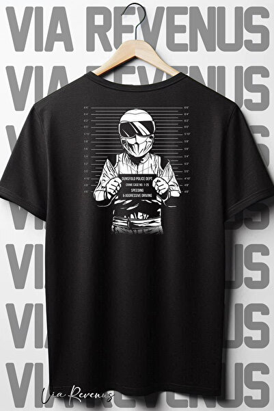 Vordevia Tricou oversize negru cu imprimeu pe spate biker