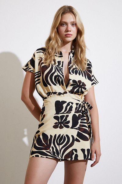 Never more Black Wrap Detailed Dress