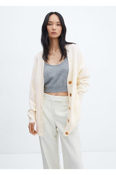 MANGO Woman Buttoned oversize cardigan