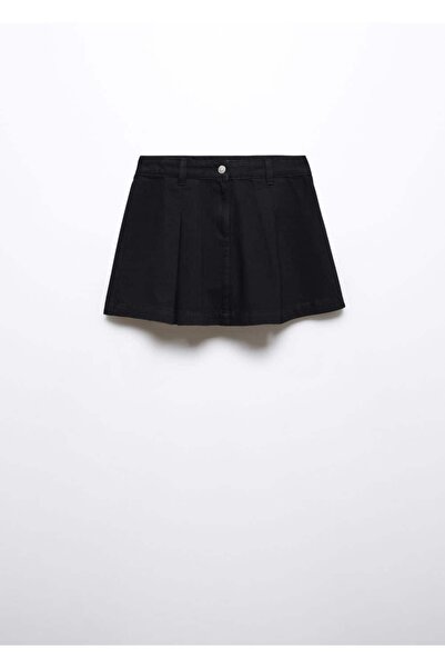 MANGO Woman Džínová minisukně s límečkem